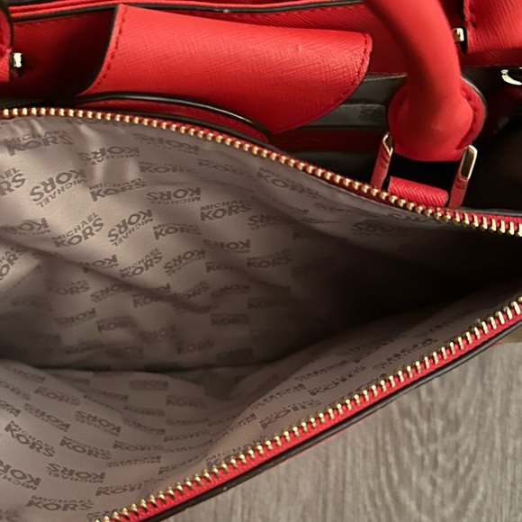Michael Kors Genuine Red Leather Handbag - Picture 4 of 5